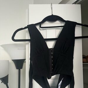 Princess Polly Black Corset Crop top size 6